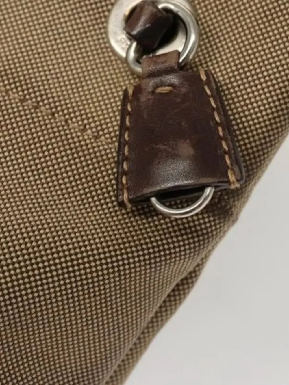 PRADA Shoulder Bag Canvas Beige Auth hk2410 - Picture 9 of 16